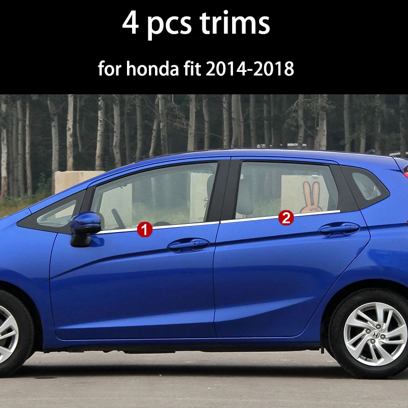 Нержавеющая сталь снаружи подоконник крышка планки для honda fit honda jazz 2008 2009 2010 2011 2012 2013