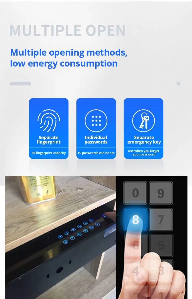 Smart Password Box Drawer Safe Fingerprint Safe Home Wardrobe Password Lock Drawer