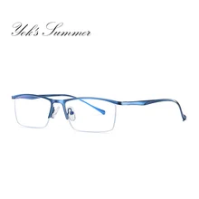 YOK'S, анти-синий светильник, очки для компьютера, ультра-светильник, тонкий металлический деловой полуоправа, оптические очки по рецепту, синие, красные, UN1401