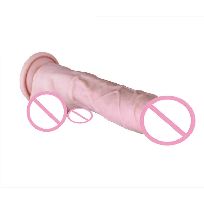 Faloimitator Odorless Silicone Dildo Flexible Penis with Suction Cup Adult toys for women flesh color