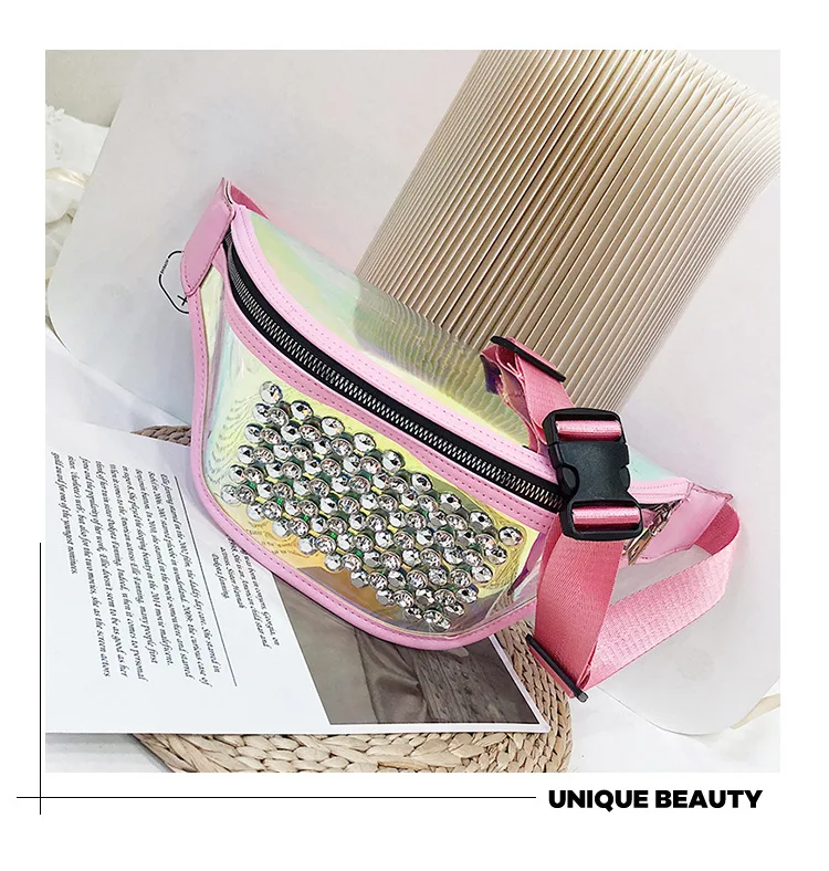 Sports Running Mobile Phone Bag Waterproof Bag Pu Transparent Reflective Diamond Set Shoulder Bag Laser Wallet WOMEN'S Bag Cross