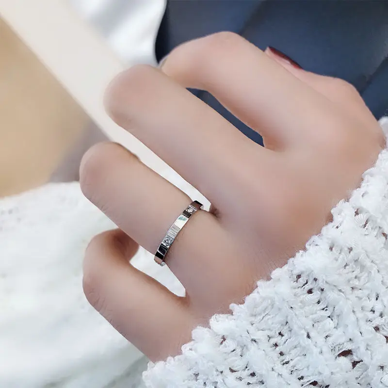 Stainless Steel Zircon Wedding Ring
