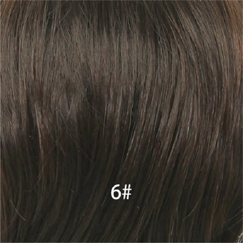 ESIN Женский короткий парик 70% натуральных/30% синтетических волос Стильная короткая "рваная" стрижка Короткая челка,естественная линия у висков - Цвет: 6
