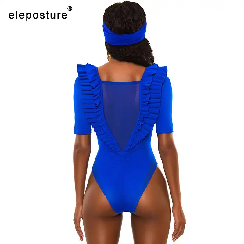 swimsuit with ruffle sleeves