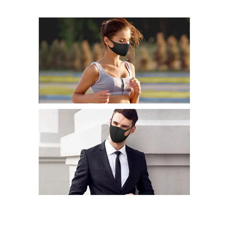 Dust Masks Black Cotton Breathable Face Mesh Mask Mouth Protection Outdoor Sportswear Accessories for Men Women Cover Washable