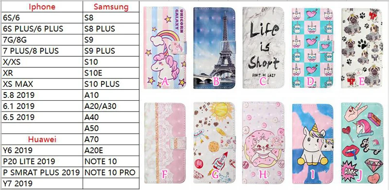 Для samsung Note 10 Pro S10 S10E A70 A50 A40 A30 A10 3D кожаный чехол карта цветок кружева Эйфелева башня собака сумка 60 шт