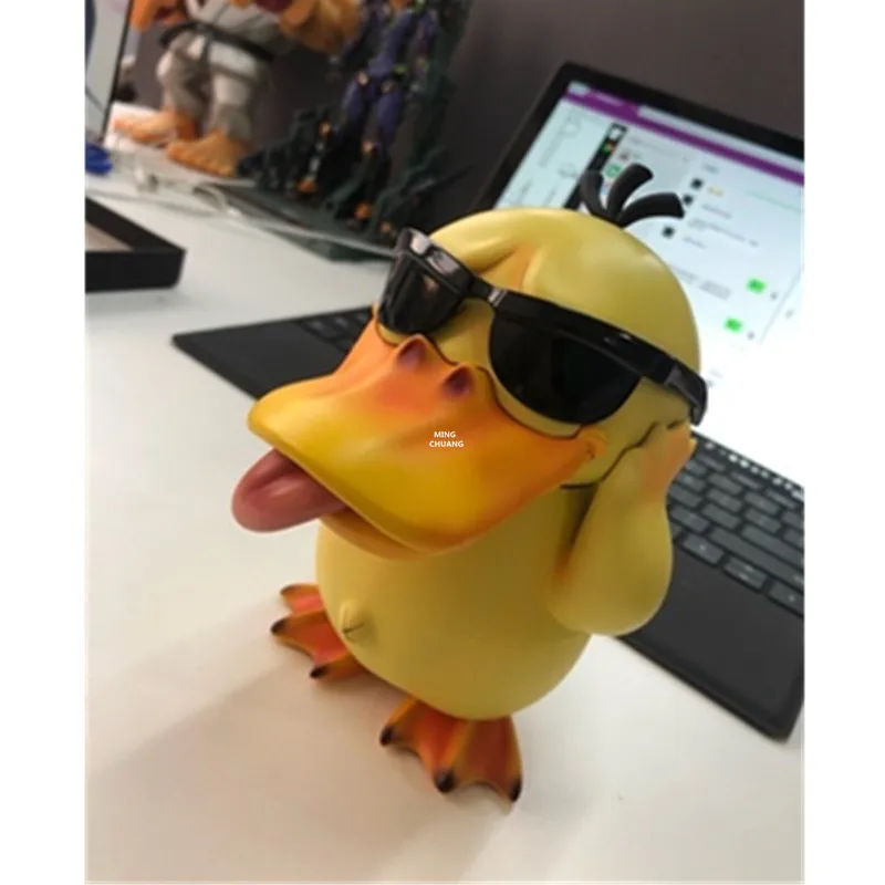 " аниме милая статуя животного утка бюст Psyduck полноразмерный портрет домашний декор праздничный подарок GK фигурка игрушка коробка 15 см V678