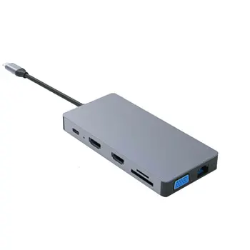 

12 In 1 Type C Laptop Docking Station USB 3.0 HDMI VGA PD USB Hub For Notebook Computer Monitor Docking Station