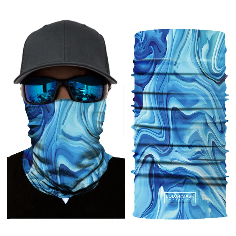 black scarf mens High quality digital printing polyester magic headband outdoor sport seamless scarf oil painting style sunscreen cycling scarf wool scarf mens