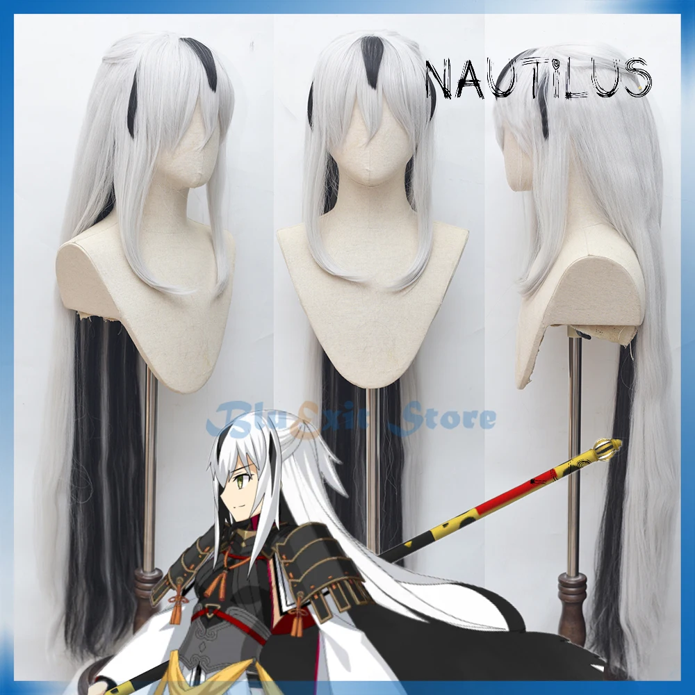 FGO MOON Nagao Kagetora парик смешанные белые черные Fate Grand Order Servo Lancer Cosplay 102 см длинные