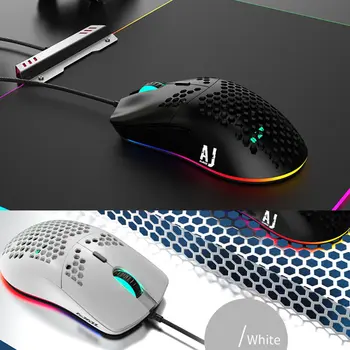 

AJ390 Gaming Mouse Wired RGB Light 8 Programmable Buttons Optical Sensor Gamer Mice Black Game Mouse Ergonomic Design