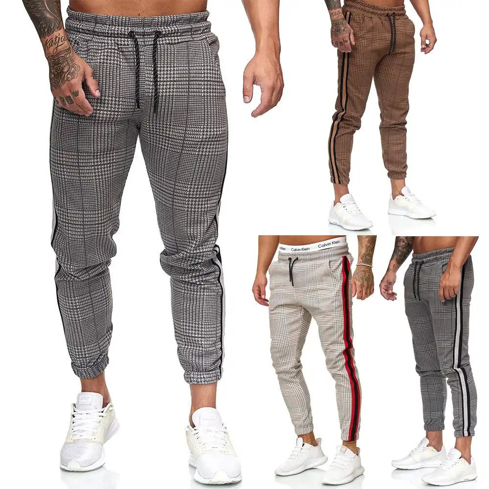 Manner Jogger Hosen Neue Mens Hahnentritt Jogginghose Freizeit Baumwolle Herren Casual Jogginghose Manner Workout Slim Fit Hose Jogginghose Aliexpress