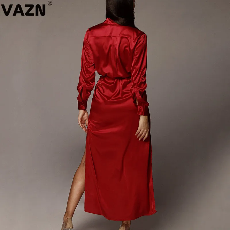 VAZN, новое мягкое свободное платье из жоржета, необычное, неопрятное, сексуальное, Клубное, модное, длинный рукав, на шнуровке, свежее, прозрачное, женское, макси платье