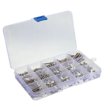 

Suleve 300pcs MXSS2 M2/M2.5/M3 Stainless Hex Socket Cap Head Screws Bolt Nut Assortment Kit With Box
