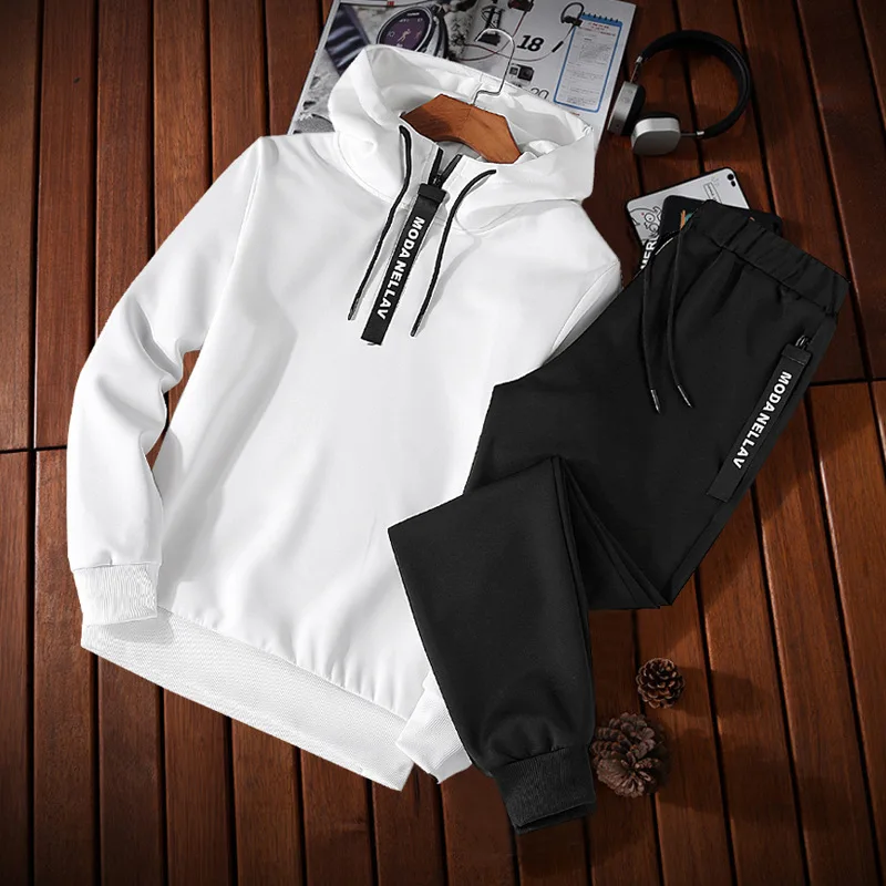 Men's Tracksuit Sets 2020 spring Autumn Hoodeds Male Casual Sportswear 2 Piece Sweatshirt + Sweatpants Set pullover hoodies Men's Tracksuit Sets 2020 spring Autumn Hoodeds Male Casual Sportswear 2 Piece Sweatshirt + Sweatpants Set pullover hoodies