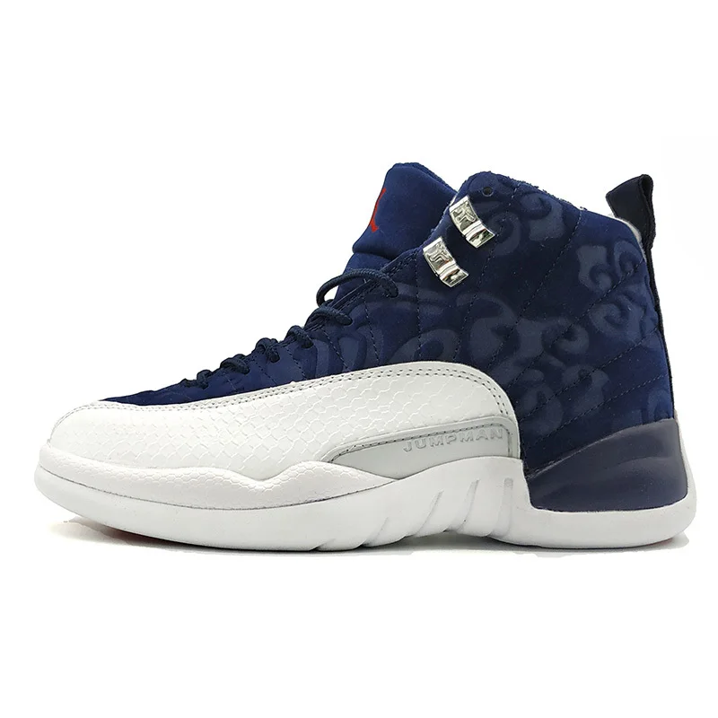 playoffwhite Jordan Ретро 12 красные баскетбольные кроссовки aj12 Bulls Michigan университетский синий колледж ОВО белый темно серый мужские спортивные кроссовки - Цвет: playoffwhite