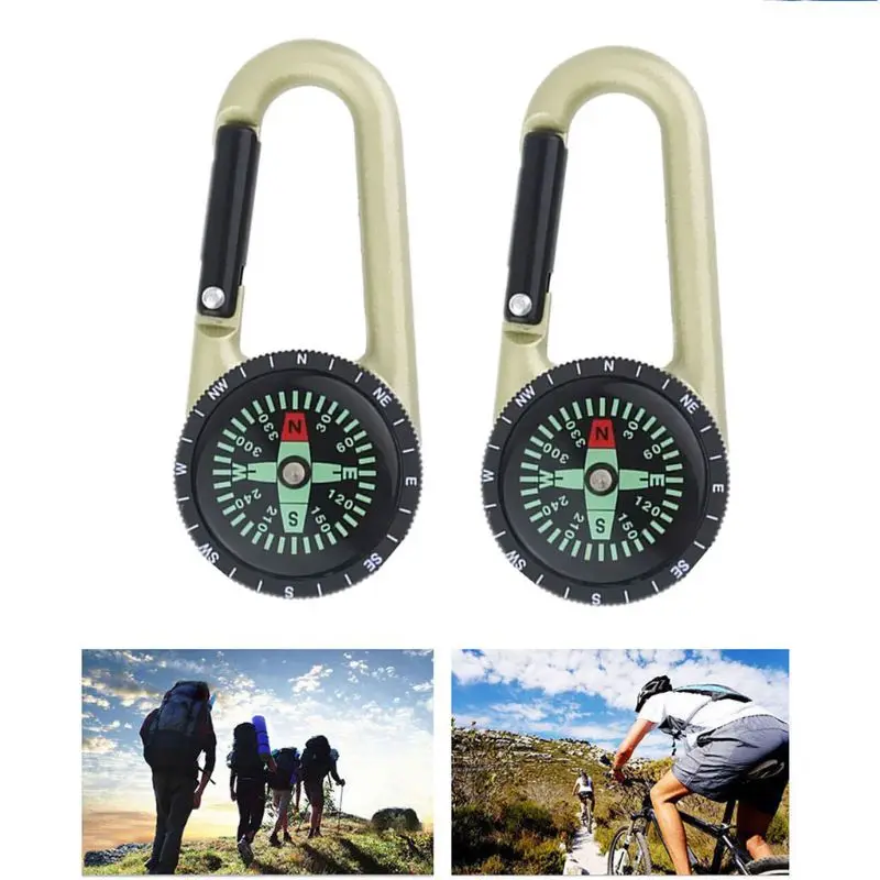 

Sturdy Alloy Keychain Design Compass Waterproof Pocket Size Key Ring Decor Outdoor Camping Gear Adventure Survival Accessory