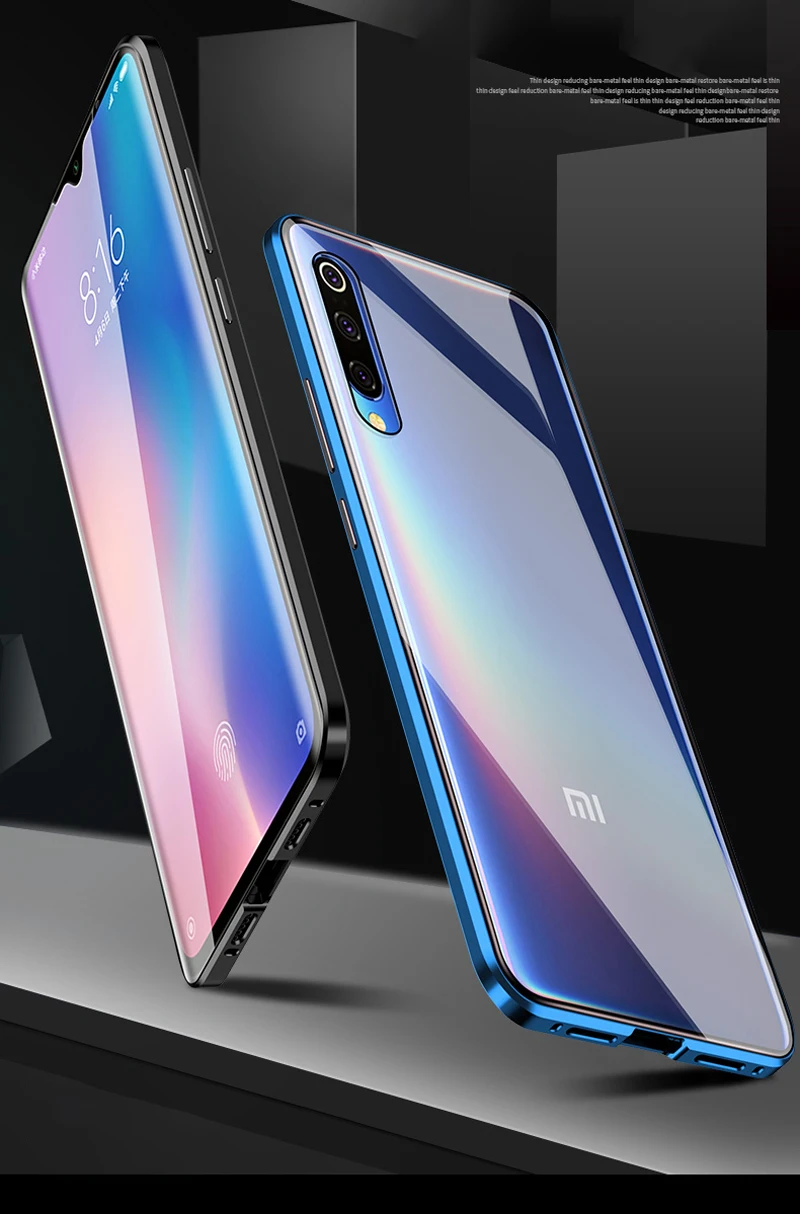 Двусторонний магнитный металлический чехол для Xiaomi mi 9 SE CC9 A2 A3 Lite POCO F1 9T 9Lite Red mi K30 20 Note 8 10Pro 8A 8T стеклянная крышка