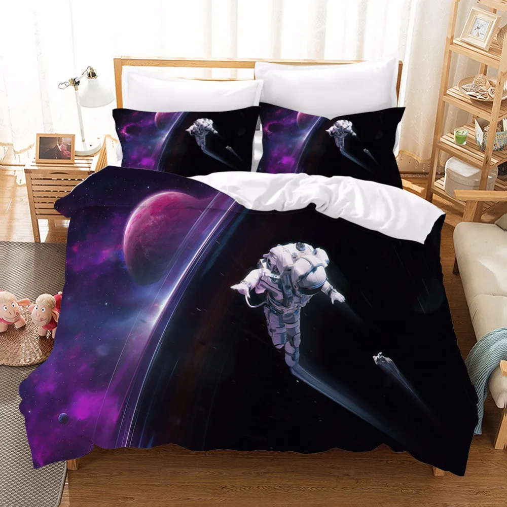 3D домашний текстиль астронавт Комплект постельного белья люкс пространство постельное белье пододеяльник наволочка 3 шт. фестиваль подарок для детей