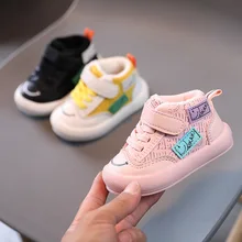 

2022 Winter Baby Shoes Plus Velvet Cotton Shoes Boys Sneakers Girls Shoes Children Toddler Shoes Autumn and Winter Season Gender