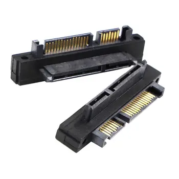 

Black Durable 90 Degree Angled SATA 22 (7+15) Pin Male to Female Extension Computer Adapter Converter