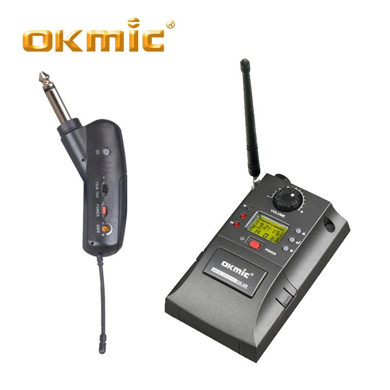 OKMIC OK-8R/7 T UHF PLL Инструмент интервью гитары звукосниматели Беспроводная система 135 градусов угол jack для гитары сцены