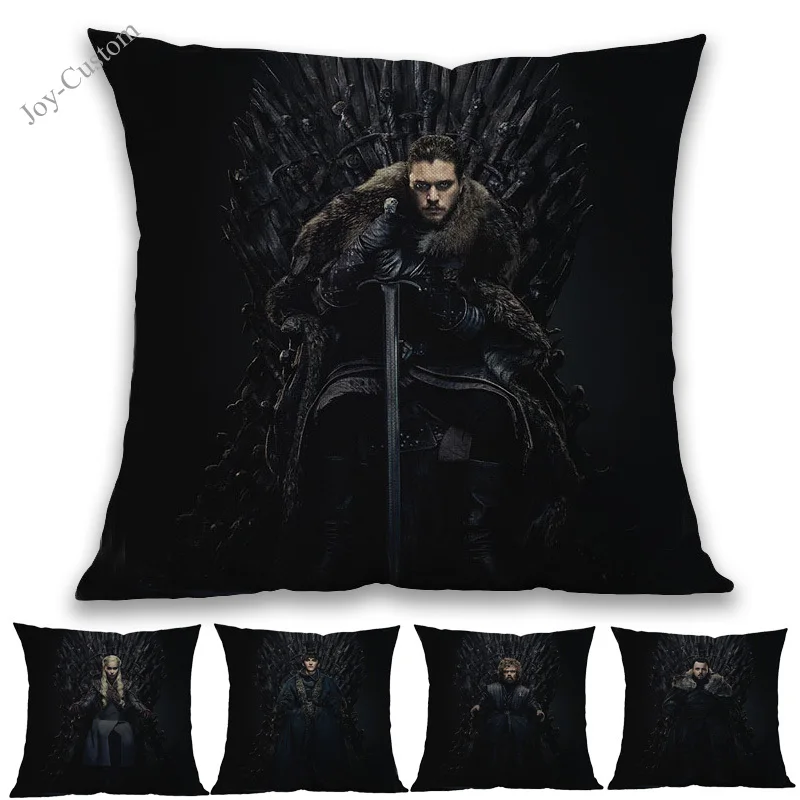

Dark Color Game Of Thrones 8 Characters Daenerys Jon Snow Iron Throne Pillow Case Home Sofa Chair Car Decoration Cushion Cover
