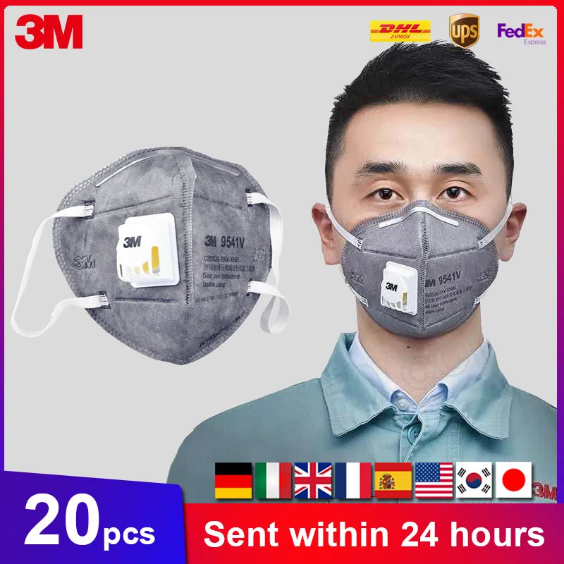 

20pcs 3M Mask 9541V KN95 Dust Face Mouth Mask Breathable Aura Respirator Protective Anti-PM2.5 Filter Haze KN95 Mouth Masks