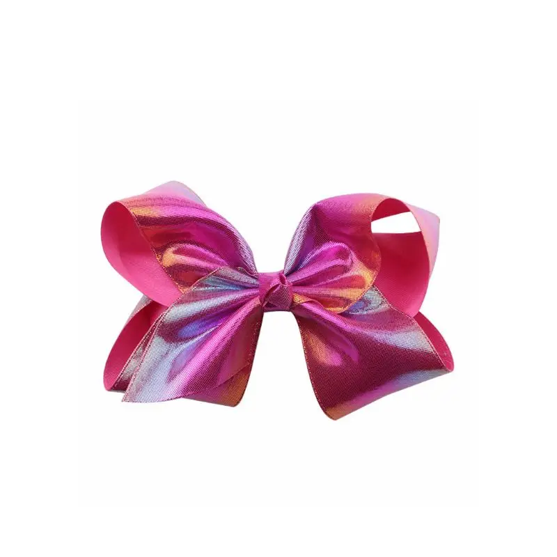 Hot Pink Девочки большие Светоотражающие ПУ заколки-пряжки Симпатичные шпильки клип дети Дети Укладки Волос Ежедневное использование фестиваль танцы Вечерние - Цвет: Hot Pink