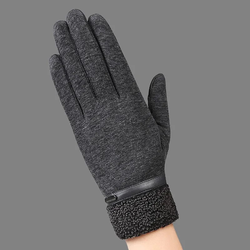 Men Winter Gloves Luxury Leather Moto Guantes PU Patchwork Thick Gloves Male Motocicleta Thermal Warm Gloves anti-skid