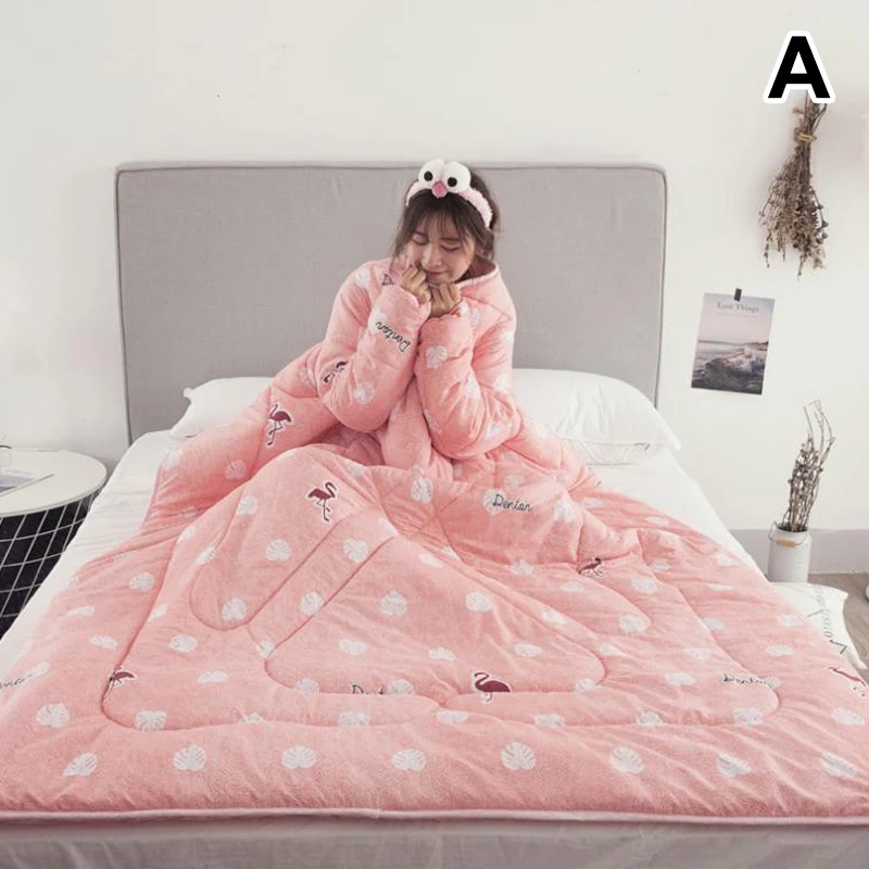 

1 Pcs Lazy Quilt With Sleeves Warm Thicken Blanket Multifunction For Home Winter Nap SNO88