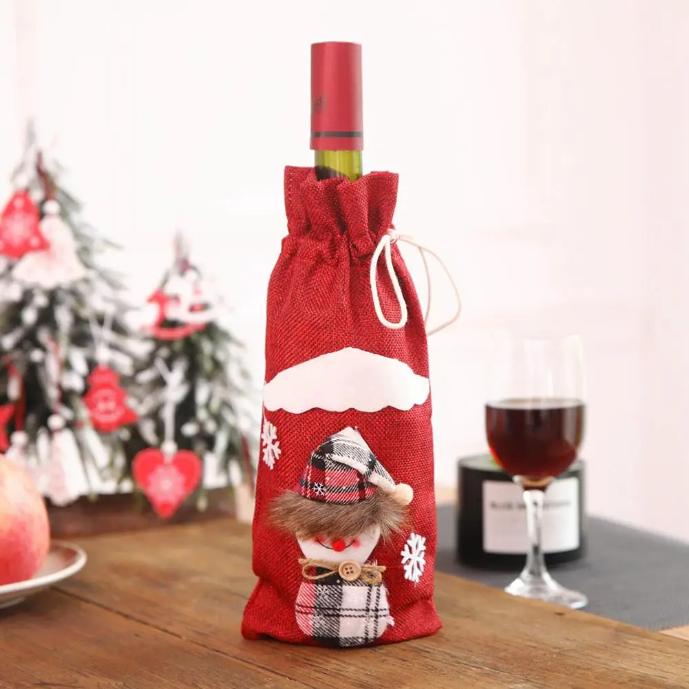 Чехол для винной бутылки Санта-Клауса, рождественские украшения для дома, новогодний Рождественский Декор, сумка для бутылки шампанского с Рождеством