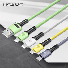 USAMS USB Type C Cable for iPhone Cable Charger Wire for iPhone X 8 7 plus11 Lighting Cable USB 2A Flat Mobile Phone Data Cable