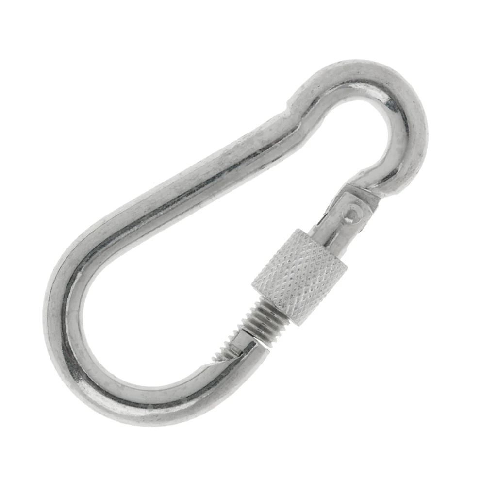 Heavy Duty Nylon Hanging Swing Strap Rope Hammock Swing 45cm With Silver 1Piece D Shape Carabiner