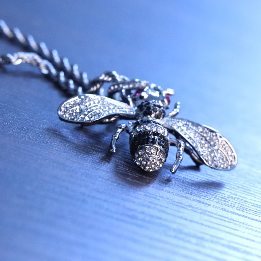 Классическое милое ожерелье с кулоном «пчела» модные мужские аксессуары золотого и серебряного цвета хип-хоп ожерелье с Пчелой для женщин лучшие подарки