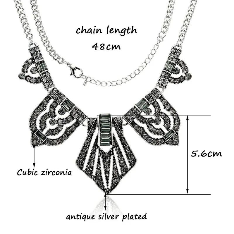 Sinleery винтажные полые узоры эффектное ожерелье Серый Белый Цвет кубическая инкрустация цирконием ожерелье для женщин ювелирные изделия XL173 SSP