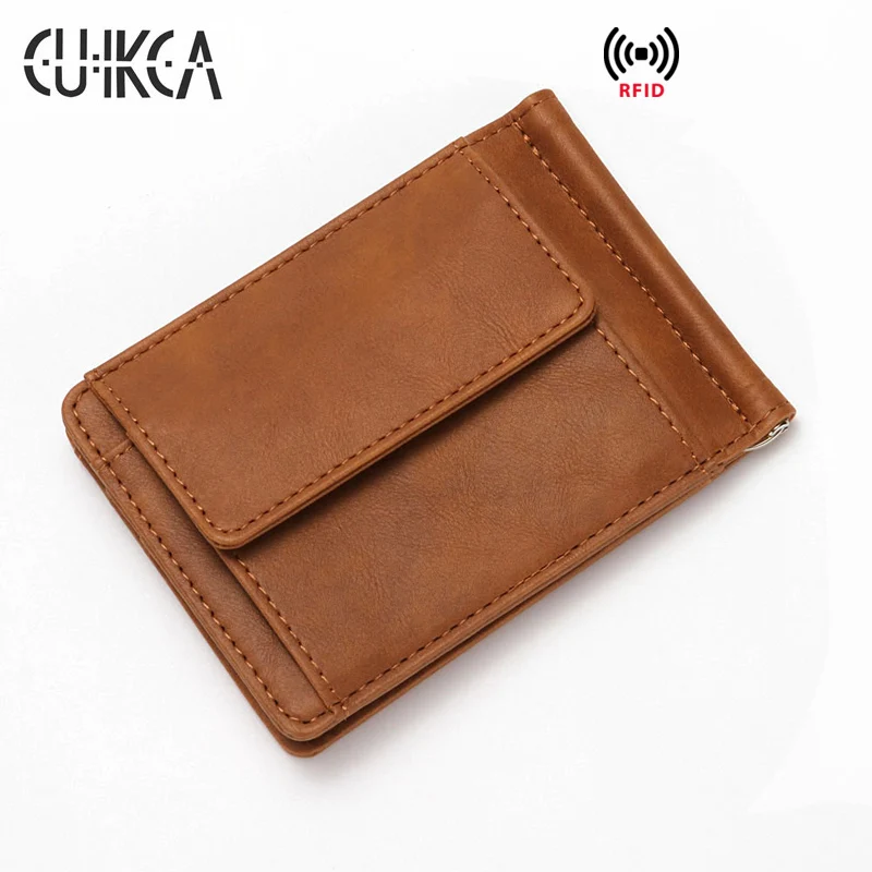 Clip Wallet Credit-Card-Cases Women Coin-Bag Business-Id Metal Unisex CUIKCA