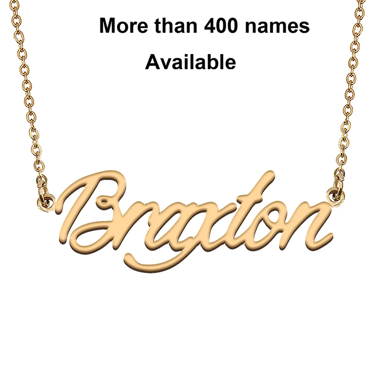 

Cursive Initial Letters Name Necklace for Braxton Birthday Party Christmas New Year Graduation Wedding Valentine Day Gift