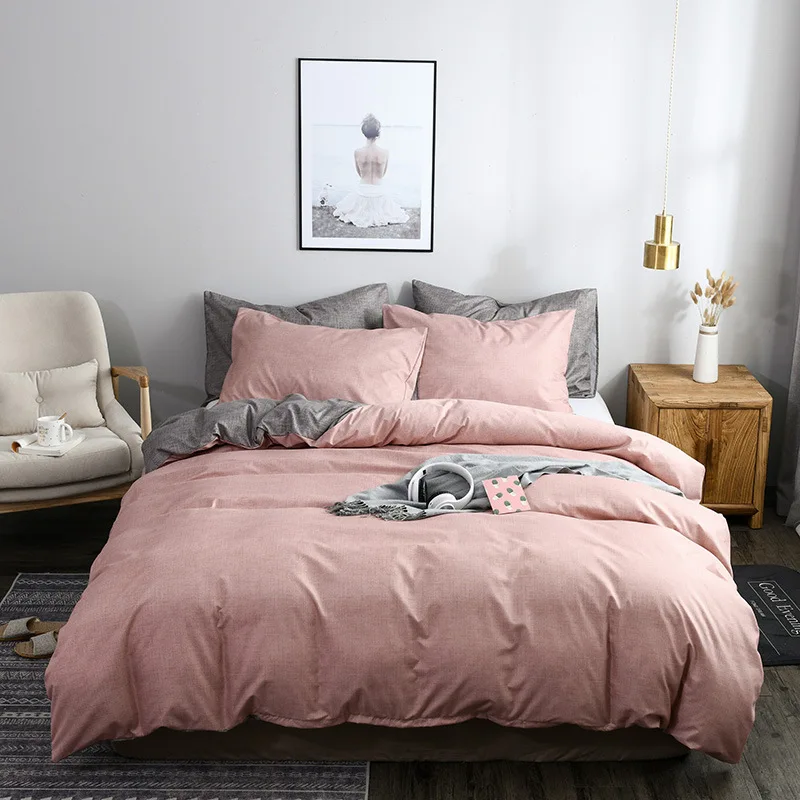Bedding Set Solid Texture Lines Qulit Cover Bed Galaxy Duvet Pillowcase 2/3PCS Twin/Queen/King/Single/Double Size | Дом и сад