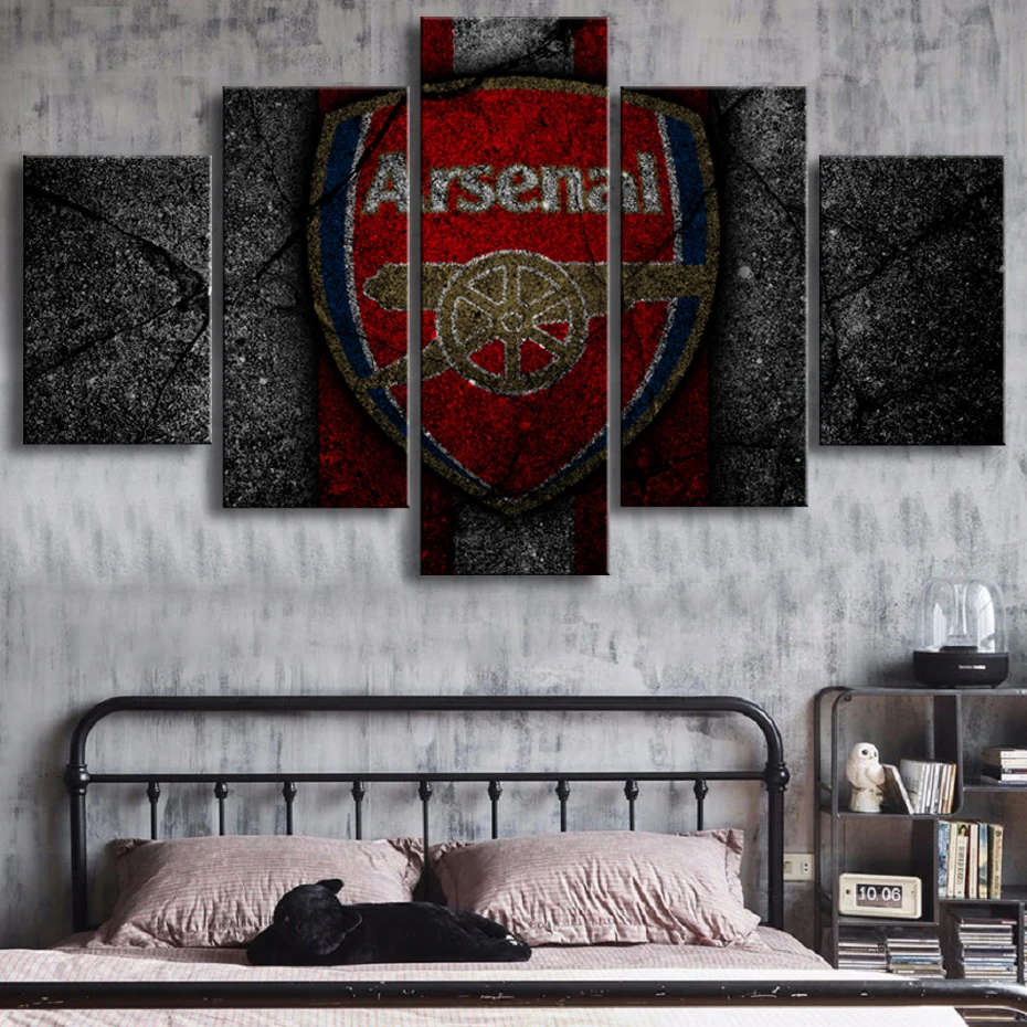 

5 Pieces Premier League Arsenal Posters Football Canvas Paintings Sports Soccer Prints Wall Art Posters Kids Room Home Decor