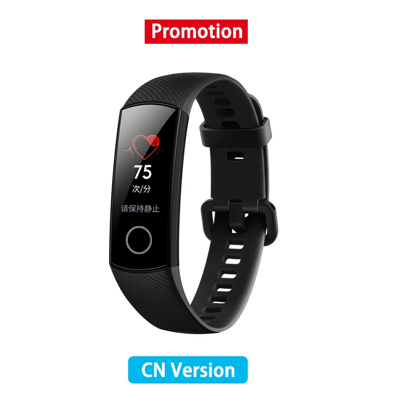 Promotion Black Смарт-браслет huawei Honor Band 5, глобальная версия AMOLED 0,95 '', сенсорный экран, 5 АТМ, умный браслет с кислородом для измерения пульса в крови - Цвет: Promotion Black