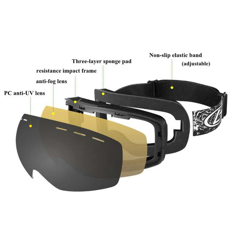 Boys Girls Skiing Glasses Double Layer UV Protection Kids Skating Goggles Anti-fog Children Ski Snowboard Glasses Eyewear