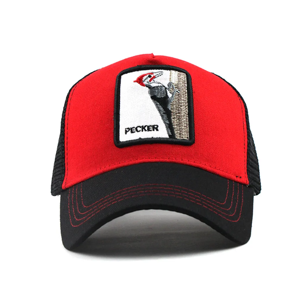 Дышащие полые шляпы с вышивкой, уличные Хлопковые бейсболки высокого качества с вышивкой животных, регулируемые кепки chapeu masculino# X2