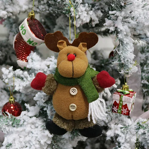 Reindeer B Милые рождественские украшения Санта Клаус Снеговик олень Рождественский подарок плюшевая кукла дерево кулон sinterklaas kerst decoratie - Color: Reindeer B