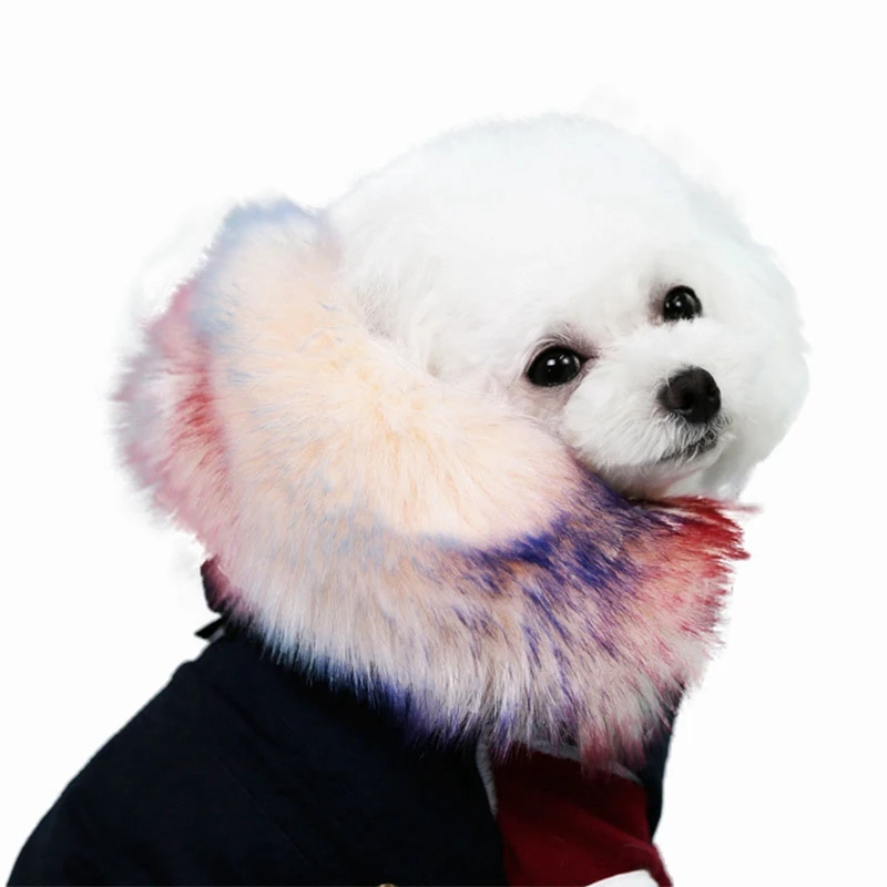 Зимняя одежда для собак, роскошный воротник из искусственного меха, пальто для собак для маленьких собак, теплая ветрозащитная парка для питомцев, пальто с флисовой подкладкой, куртка для щенков