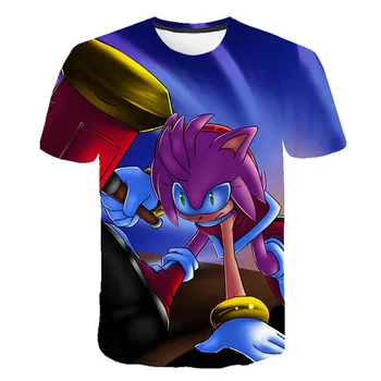 

2020 New Movie Boys and Girls Marvel Sonik Hedgehog Mario Sonik 3D Funny T-shirt Children's Cartoon Top Children's T-shirt