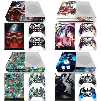 

Free drop shipping Protective Vinyl Sticker For Xbox One S Console + 2pcs Controllers Skins For Xbox One S