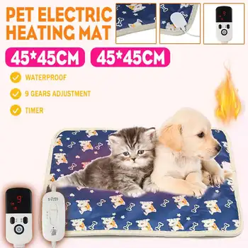 

45x45/60cm Electric Heating Pad Blanket Pet Mat Bed Cat Dog Winter Warmer Pad Home Office Chair Heated Mat 220V