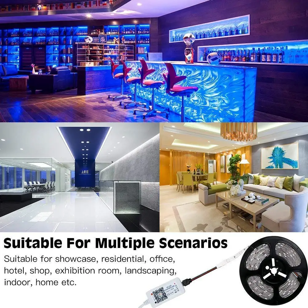 10 м 300 светодиодный s 5050 Bluetooth RGB Светодиодная лента с микрофоном для управления музыкой, Лер для смартфона, 5 м водонепроницаемый светодиодный адаптер питания Fita 12 В