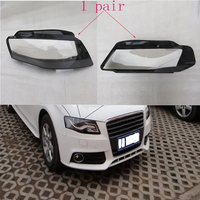 Psler Car Replacement Shade Headlight Lens Lamp Cover Protection for A4 B8 2009-2012 Right 